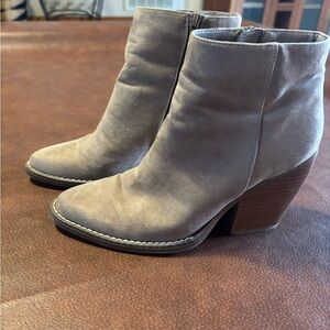Madden Girl Taupe Suede Ankle Boots